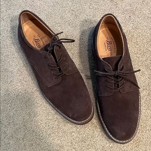 Bass Men's Dark Brown Suede Derby Lace-Up Shoes